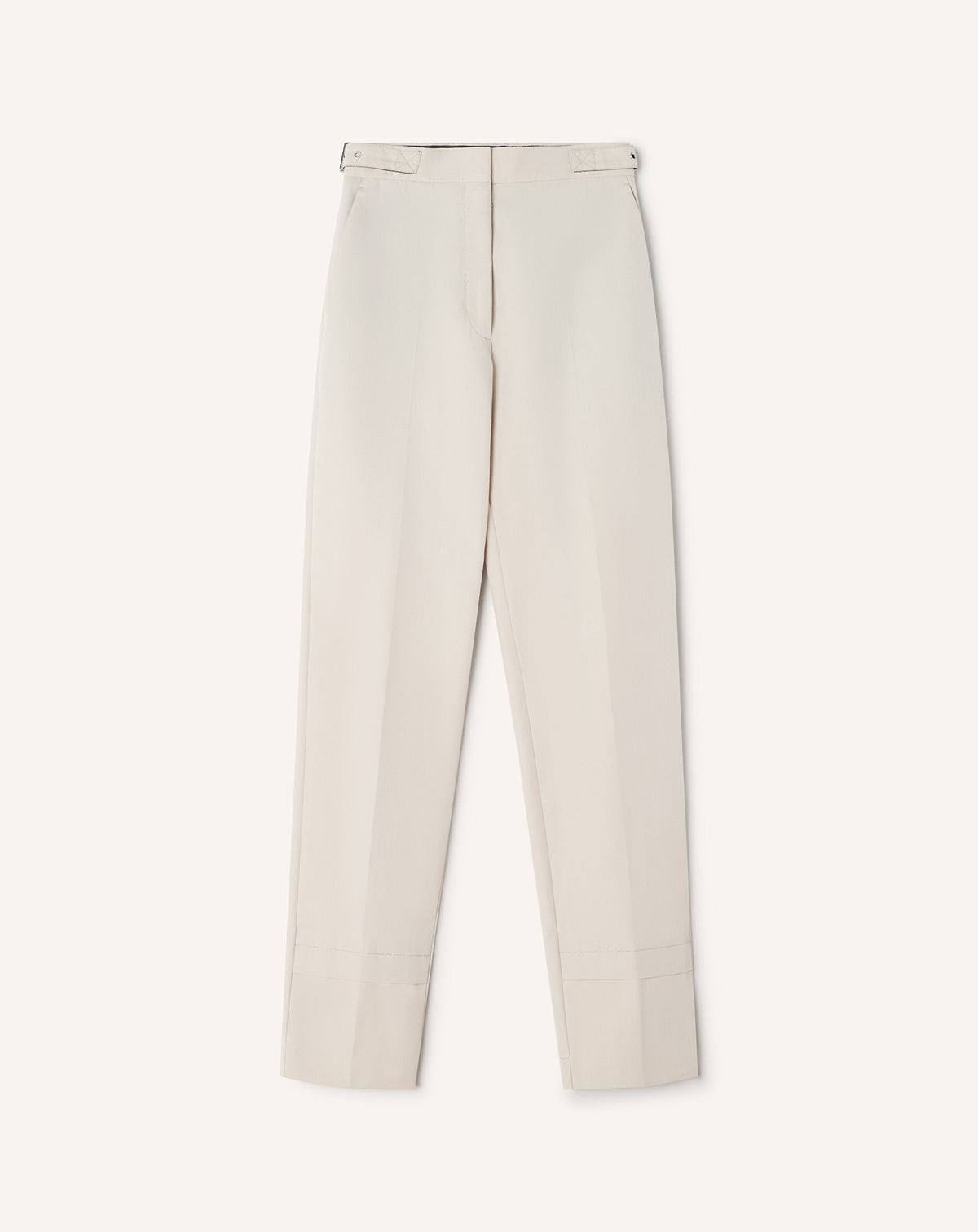 Pantalon Cigarette En Coton Technique White