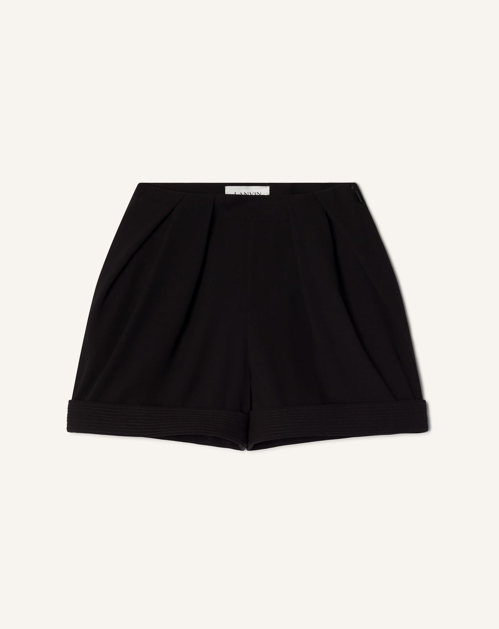 Short Plissé En Crêpe Black