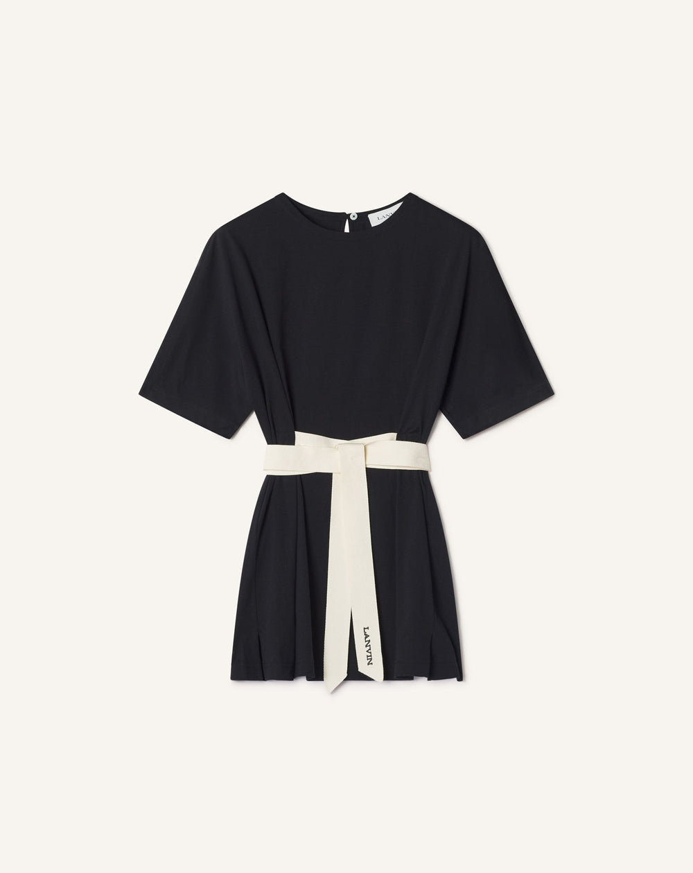 T-shirt Ceinturé En Coton Et Soie Black