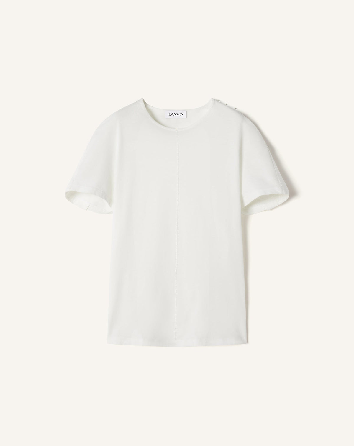 T-shirt Effet Cape En Coton Et Soie White
