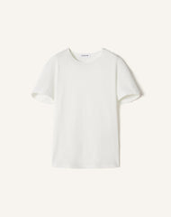 T-shirt Effet Cape En Coton Et Soie White