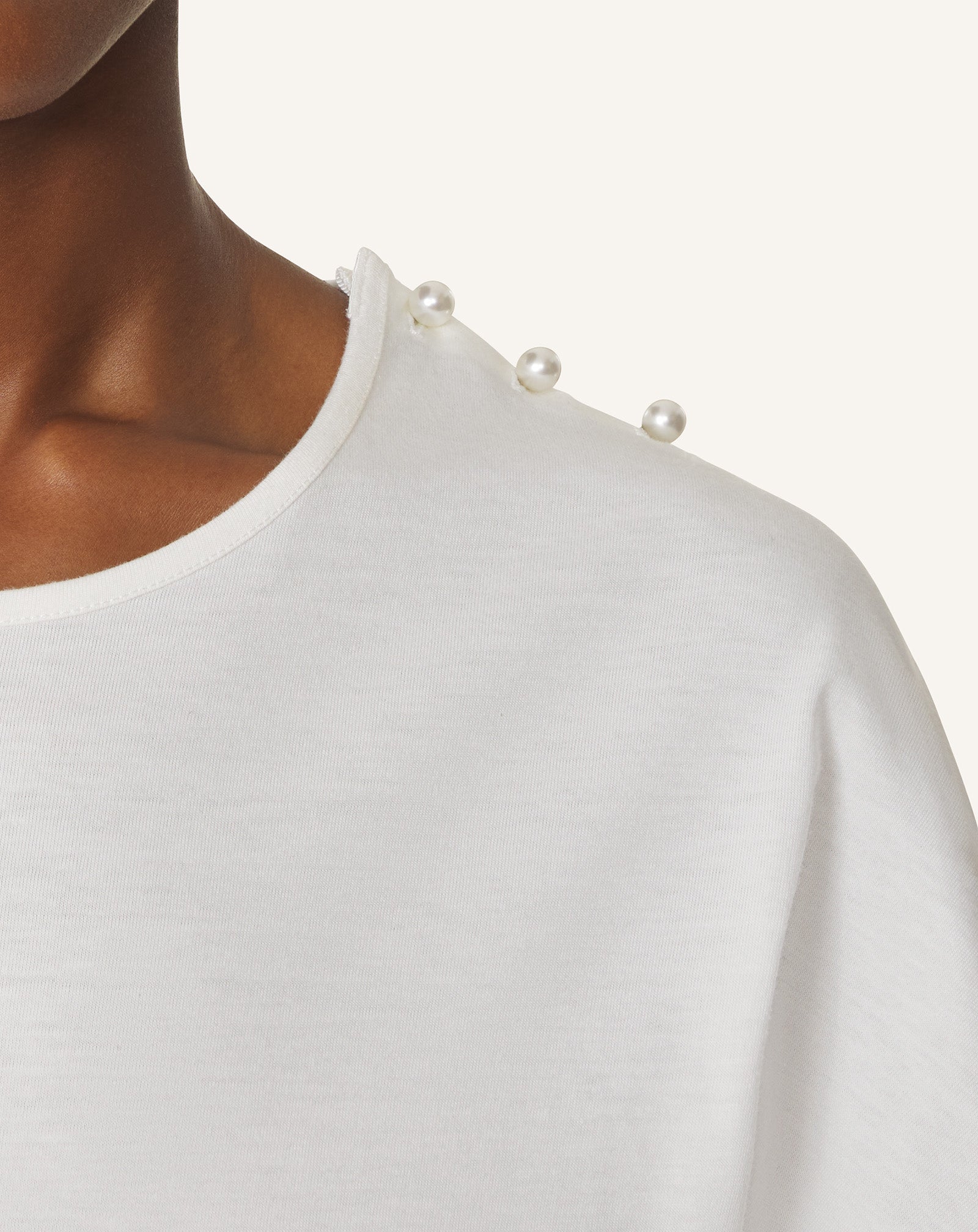 T-shirt Effet Cape En Coton Et Soie White