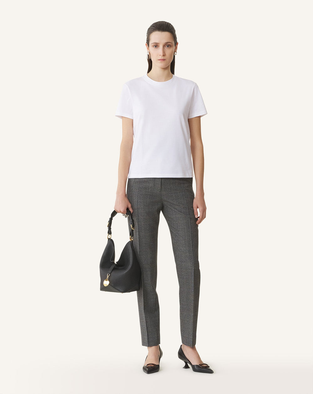 White Cotton T-shirt With Ribbon Detail