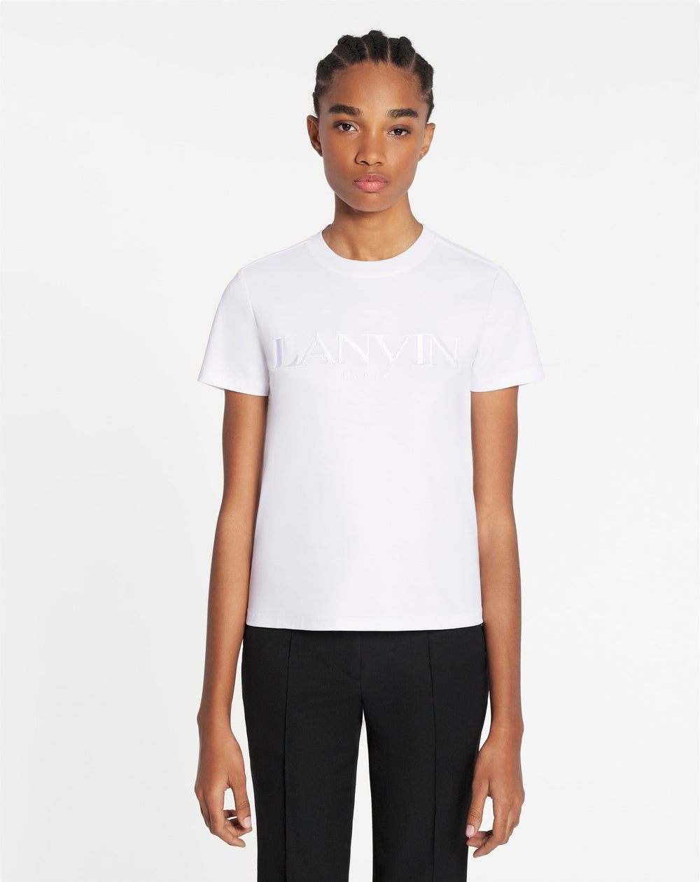 White Classic Fit Lanvin Embroidered T-shirt