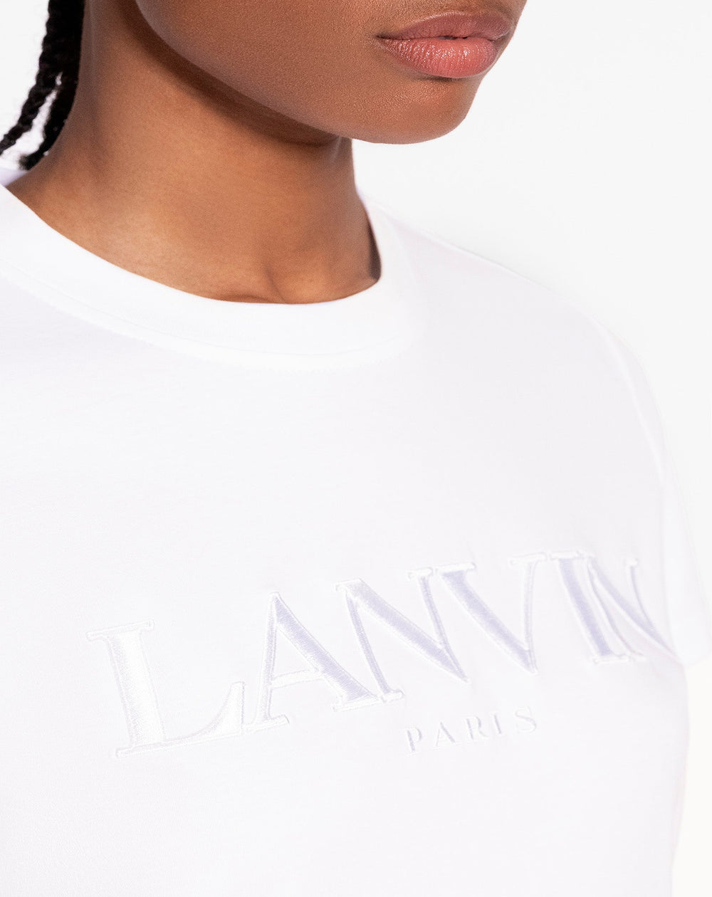 White Classic Fit Lanvin Embroidered T-shirt