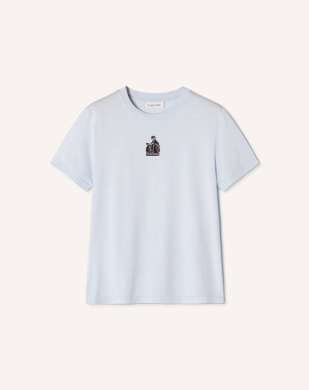 T-shirt Brodé La Mère Et L'enfant En Jersey Blue