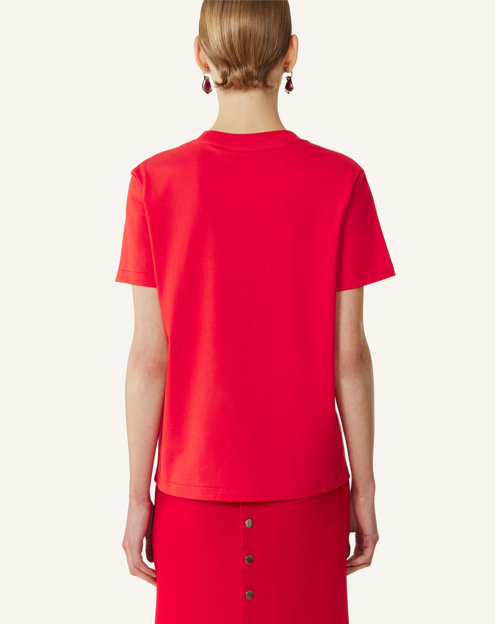 T-shirt Brodé La Mère Et L'enfant En Jersey Red