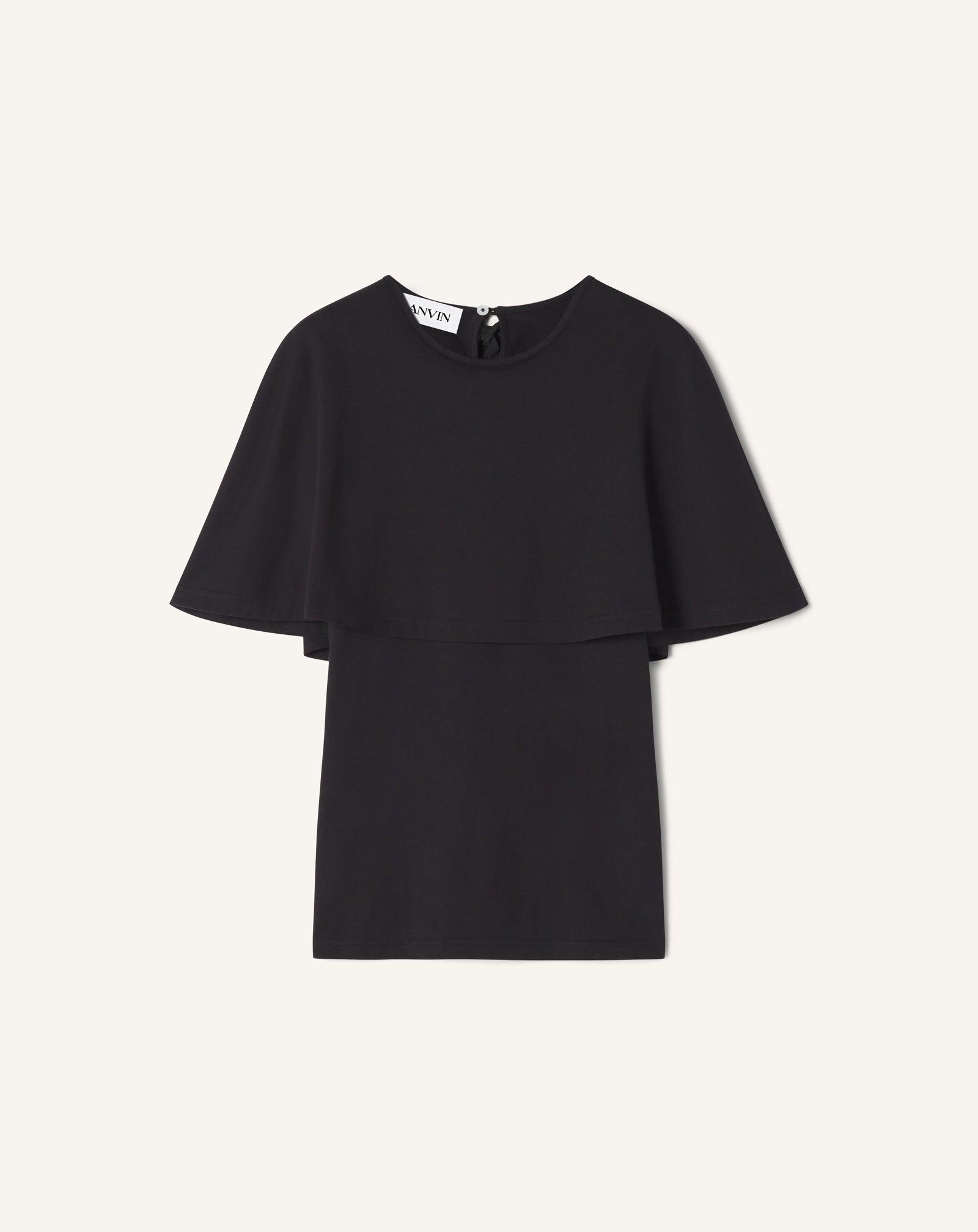 T-shirt À Cape En Coton Et Soie Black
