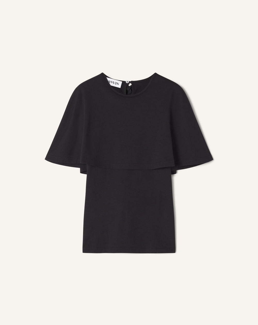 T-shirt À Cape En Coton Et Soie Black